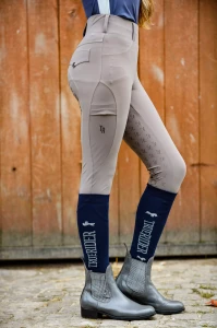 Legginsy jeździeckie dziecięce "Marta Taupe KIDS" True Rider