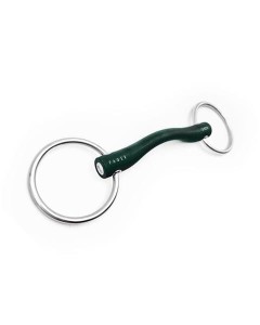 Wędzidło niełamane z profilowaniem "Andrea Hard Rubber bit Loose rings" Fager