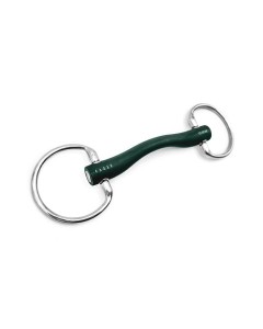Wędzidło niełamane z profilowaniem "Andrea Hard Rubber bit Fixed rings" Fager